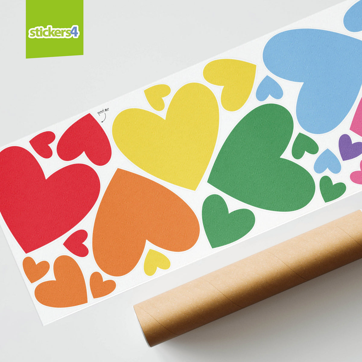 Mixed Pack of Colourful Heart Window Stickers