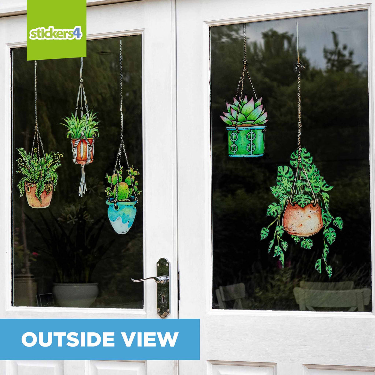 New Mk2 Version Set of 5 Illustrated Hanging Plant Stickers4 Window or Laptop