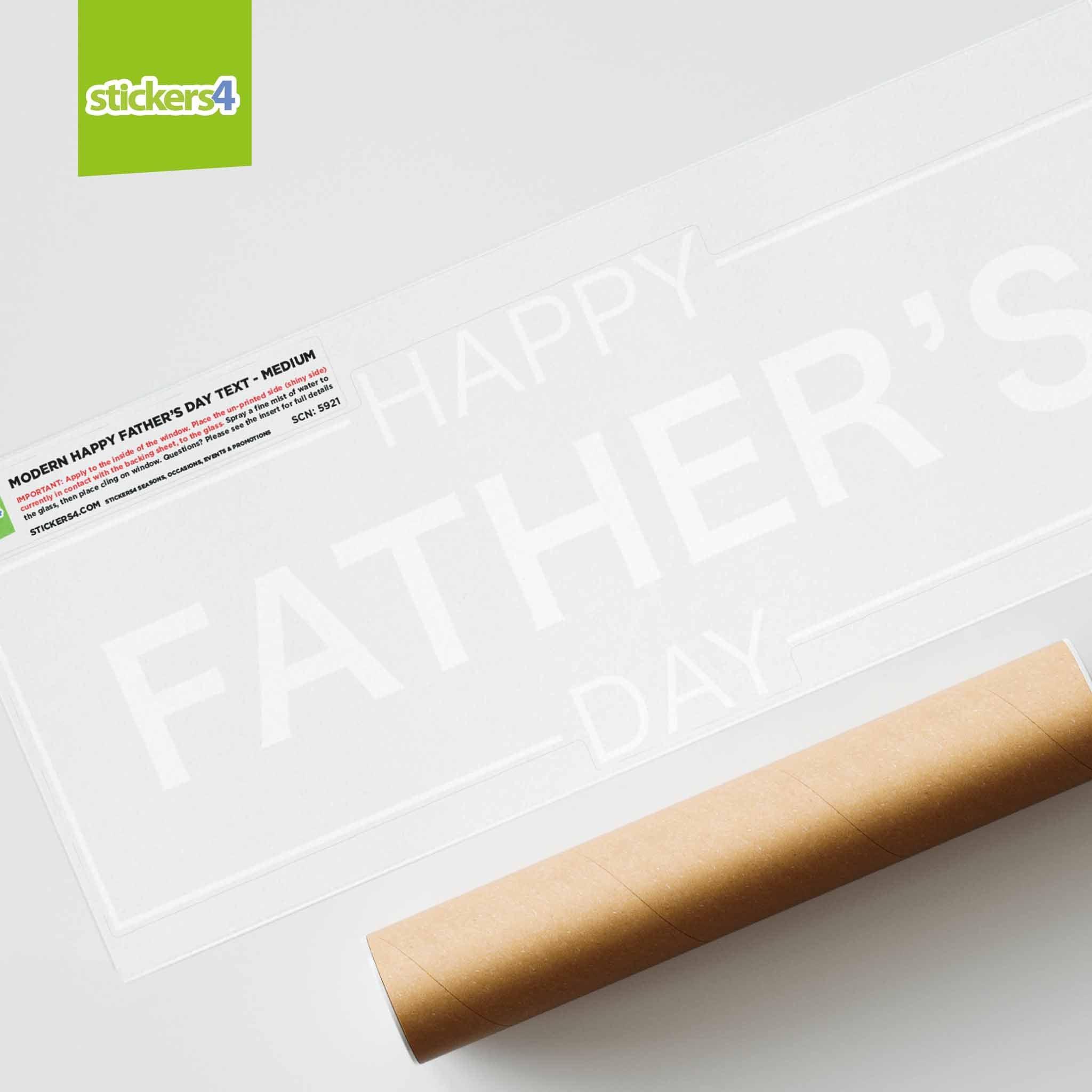Modern Happy Father's Day Text Window Sticker | Father's Day