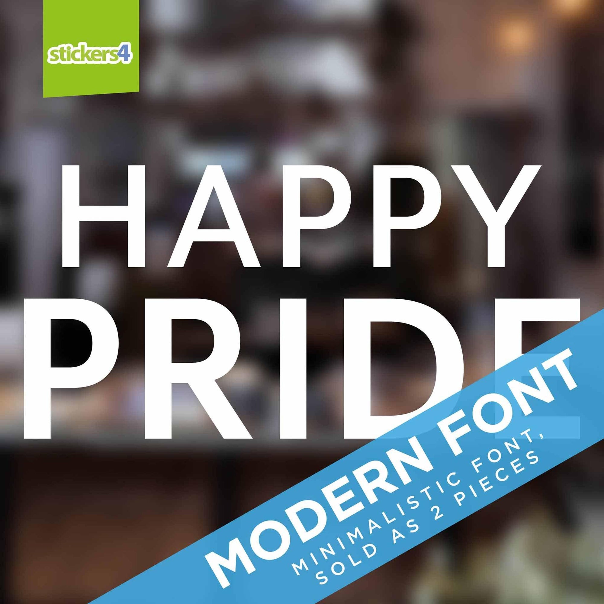 Modern Happy Pride Text Window Sticker Pride Window Displays