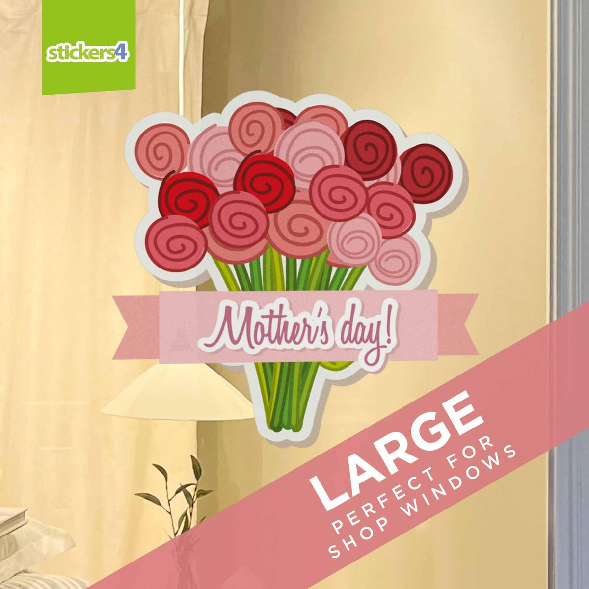 Mother&#39;s Day Bouquet Window Cling
