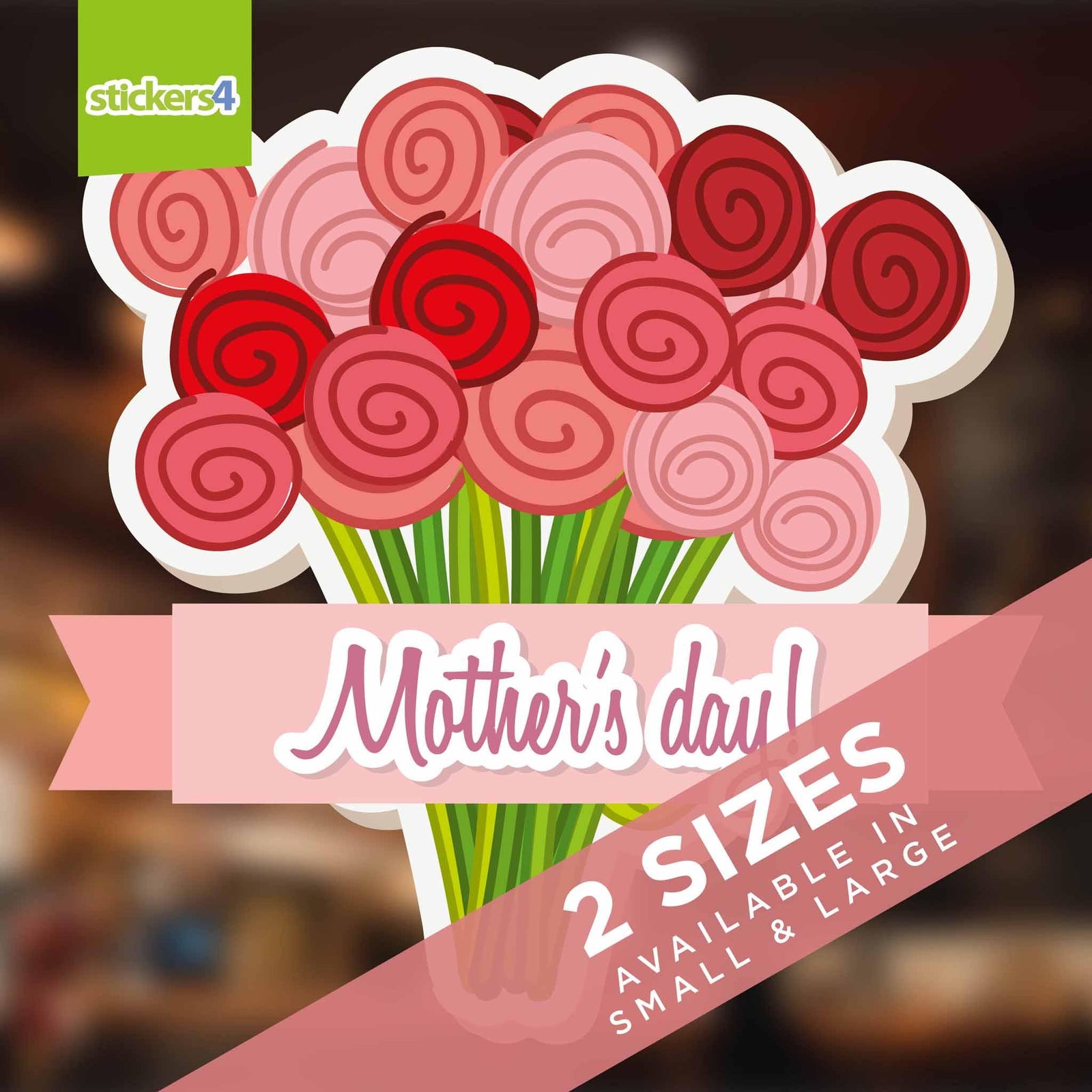 Mother's Day Bouquet Window Cling Mother's Day Display