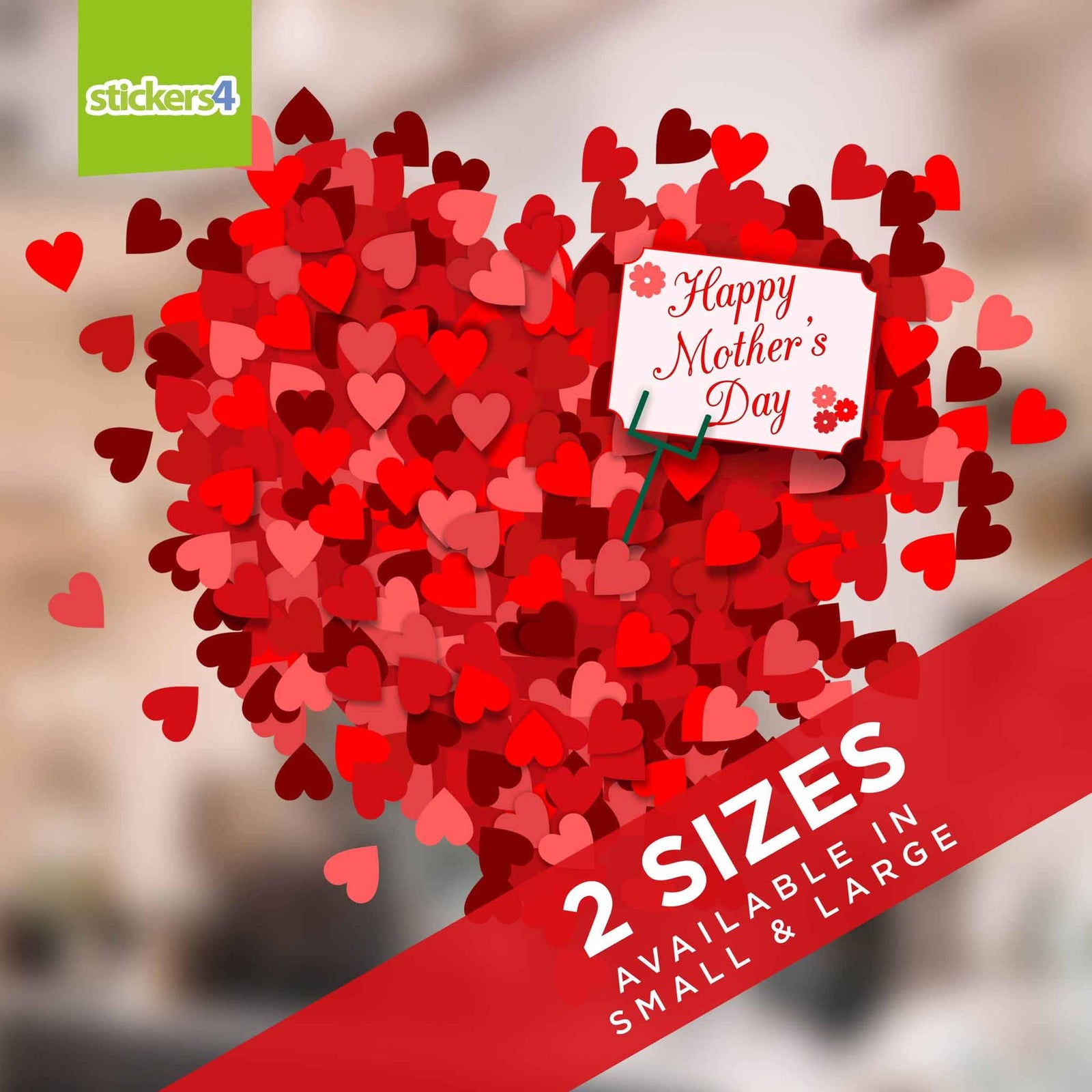 Mother's Day Heart of Hearts Window Cling Mother's Day Display