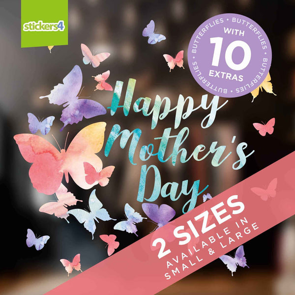 Mother's Day Pastel Butterflies Window Cling Sticker Mother's Day Display