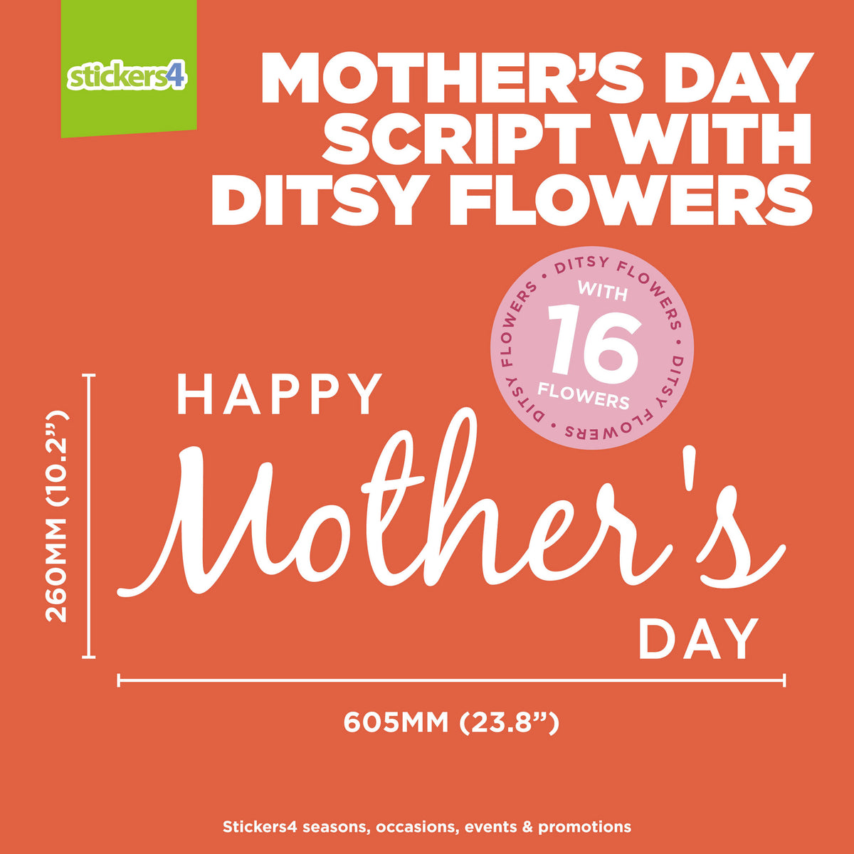 Mother&#39;s Day with Ditsy Flower Window Stickers