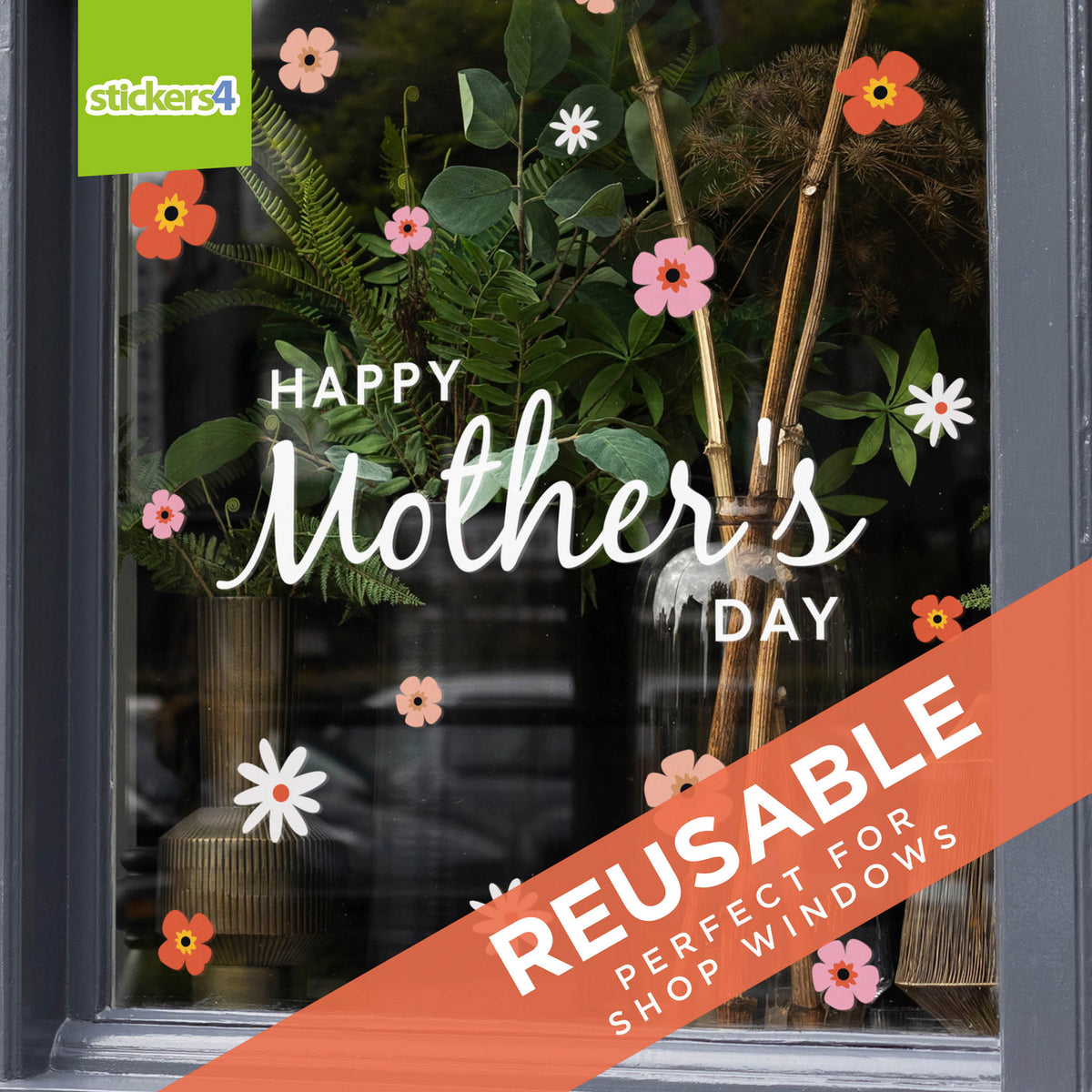 Mother&#39;s Day with Ditsy Flower Window Stickers