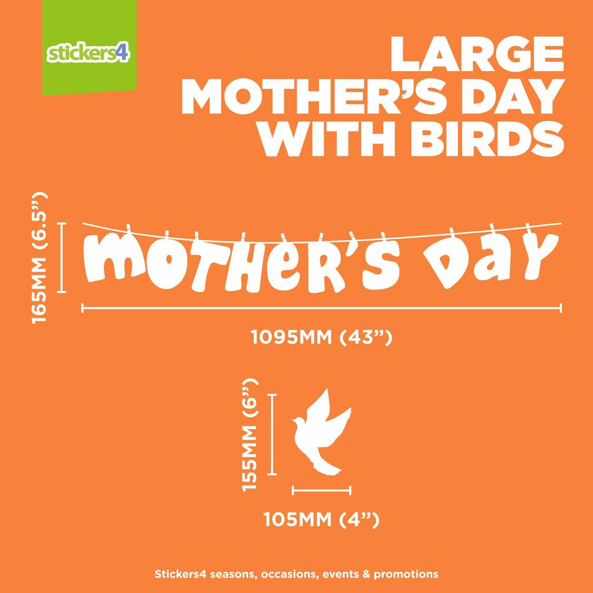 Mother&#39;s Day Window Sticker with Birds
