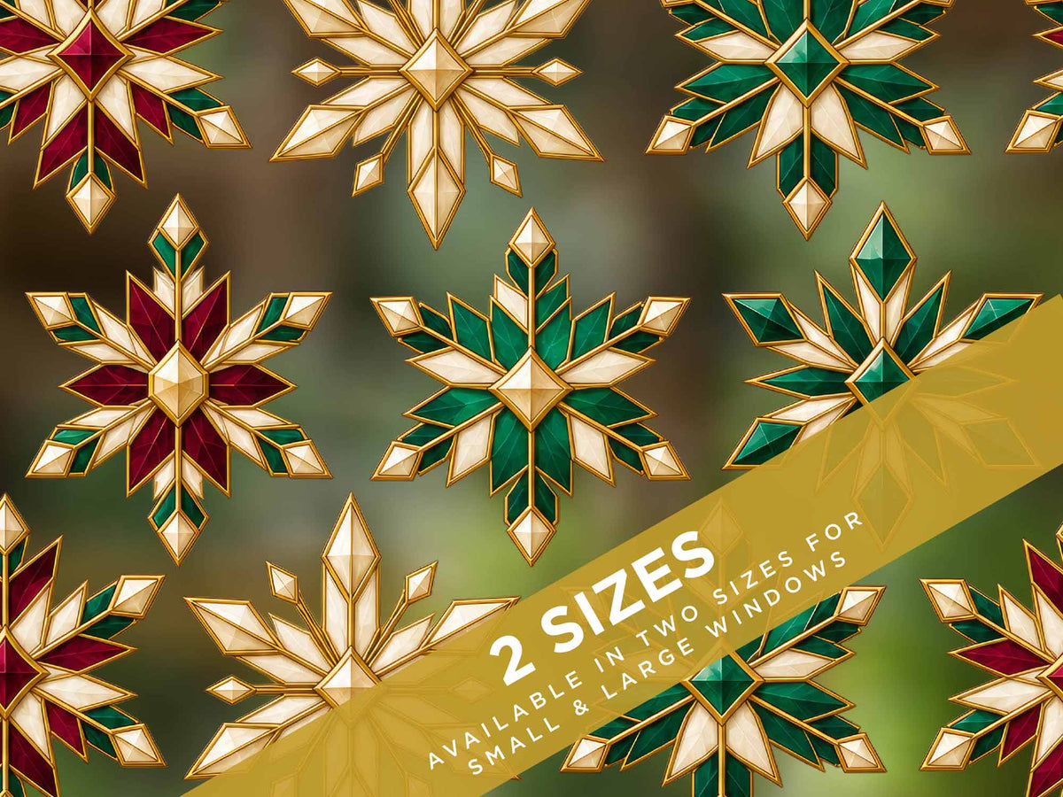 Neo-Deco Crystal Snowflake Christmas Window Stickers