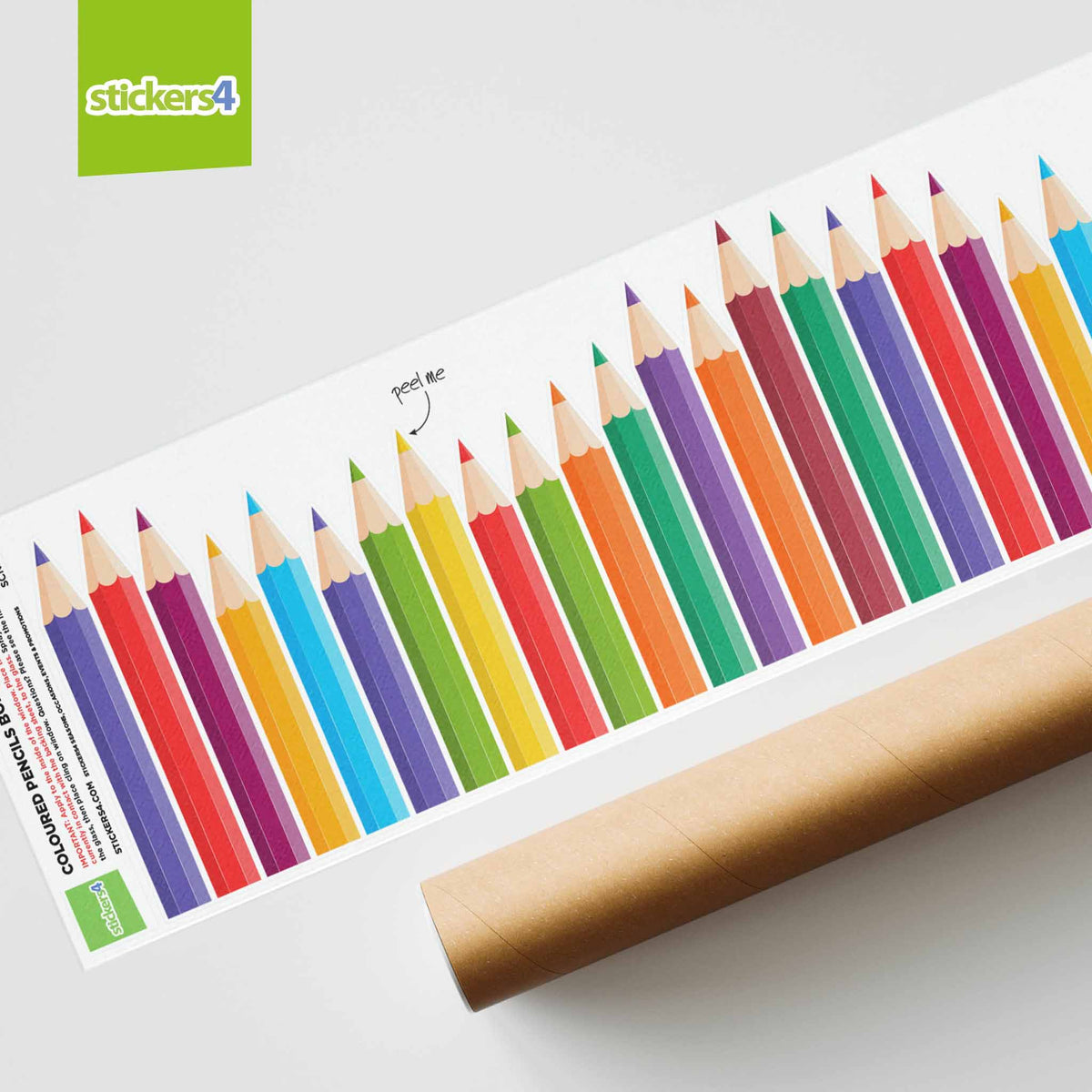 Back to School Coloured Pencils Border Window Decal