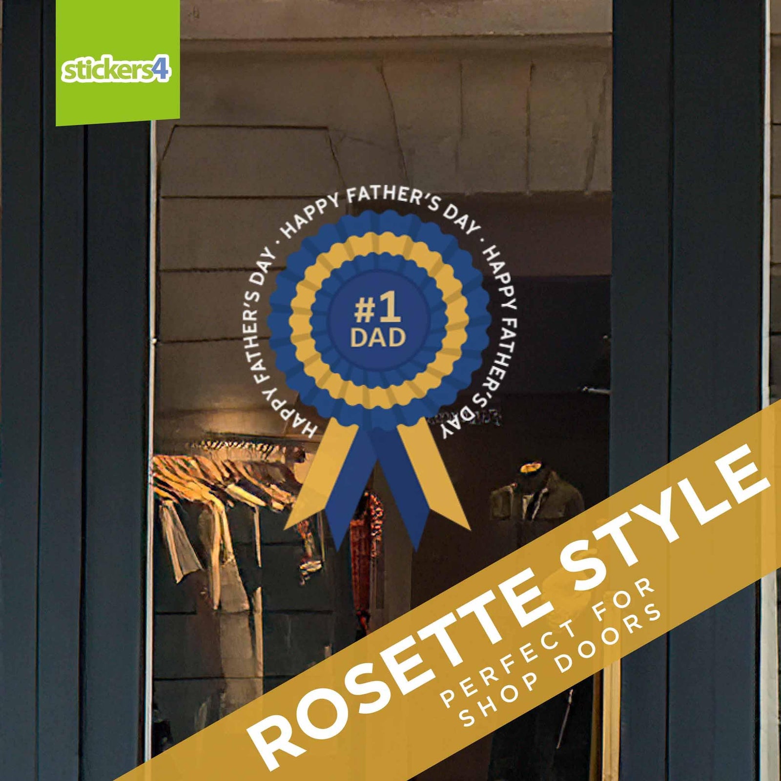 No.1 Dad Rosette Window Sticker Father's Day Window Display
