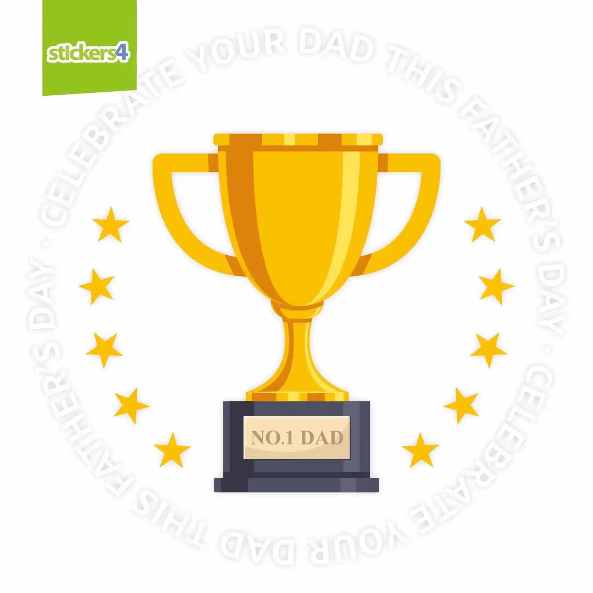 Trohpy Sticker No.1 Dad Trophy Roundel Window Sticker | Father's Day | Stickers4