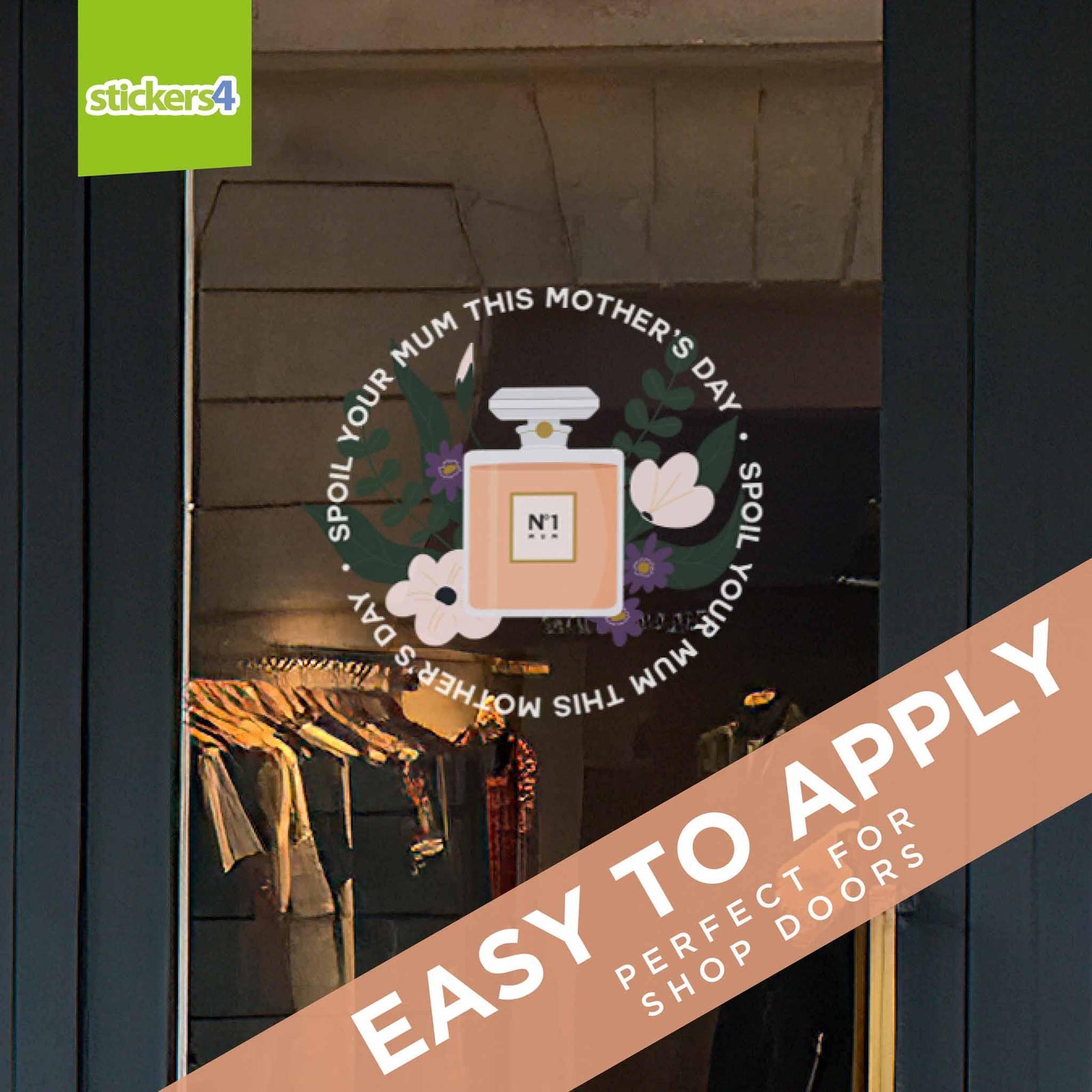 No.1 Mum Perfume Roundel Window Sticker Mother's Day Display