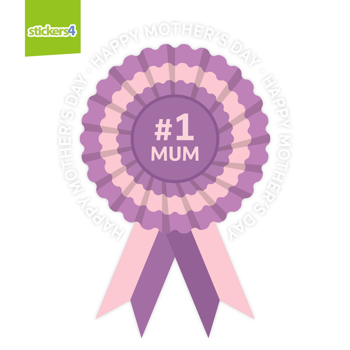 No.1 Mum Rosette Window Sticker