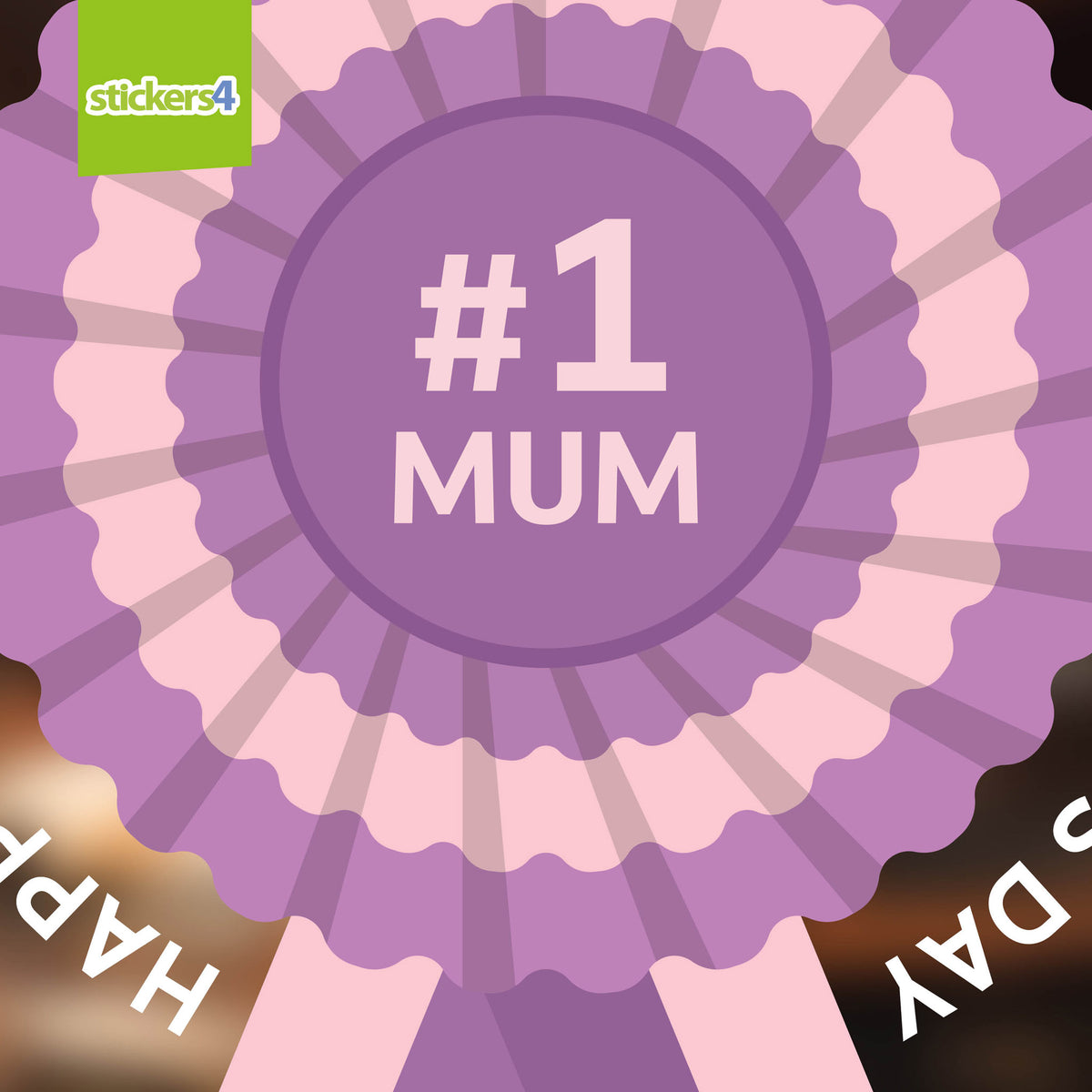 No.1 Mum Rosette Window Sticker