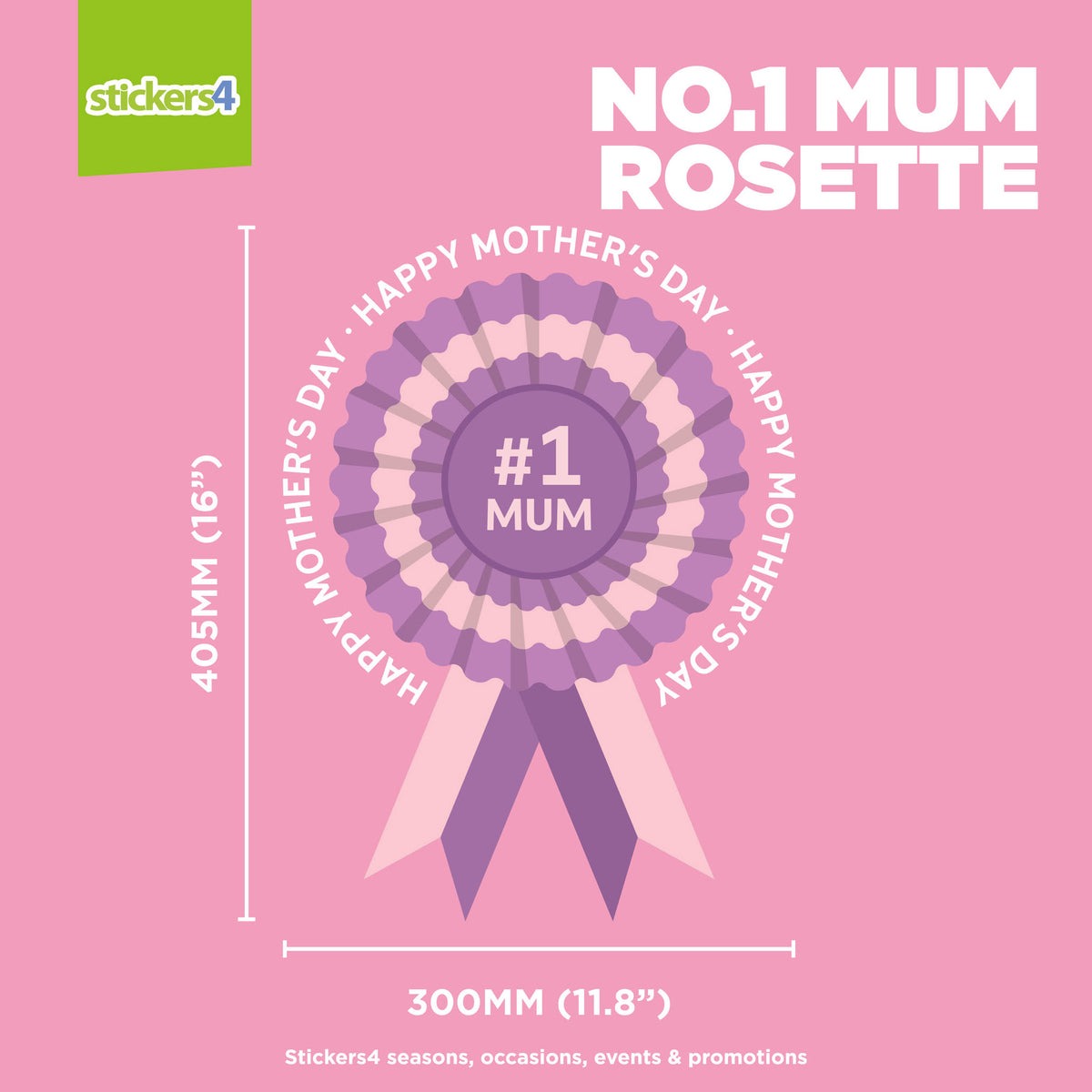 No.1 Mum Rosette Window Sticker