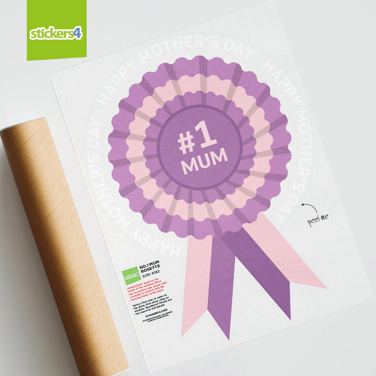 No.1 Mum Rosette Window Sticker