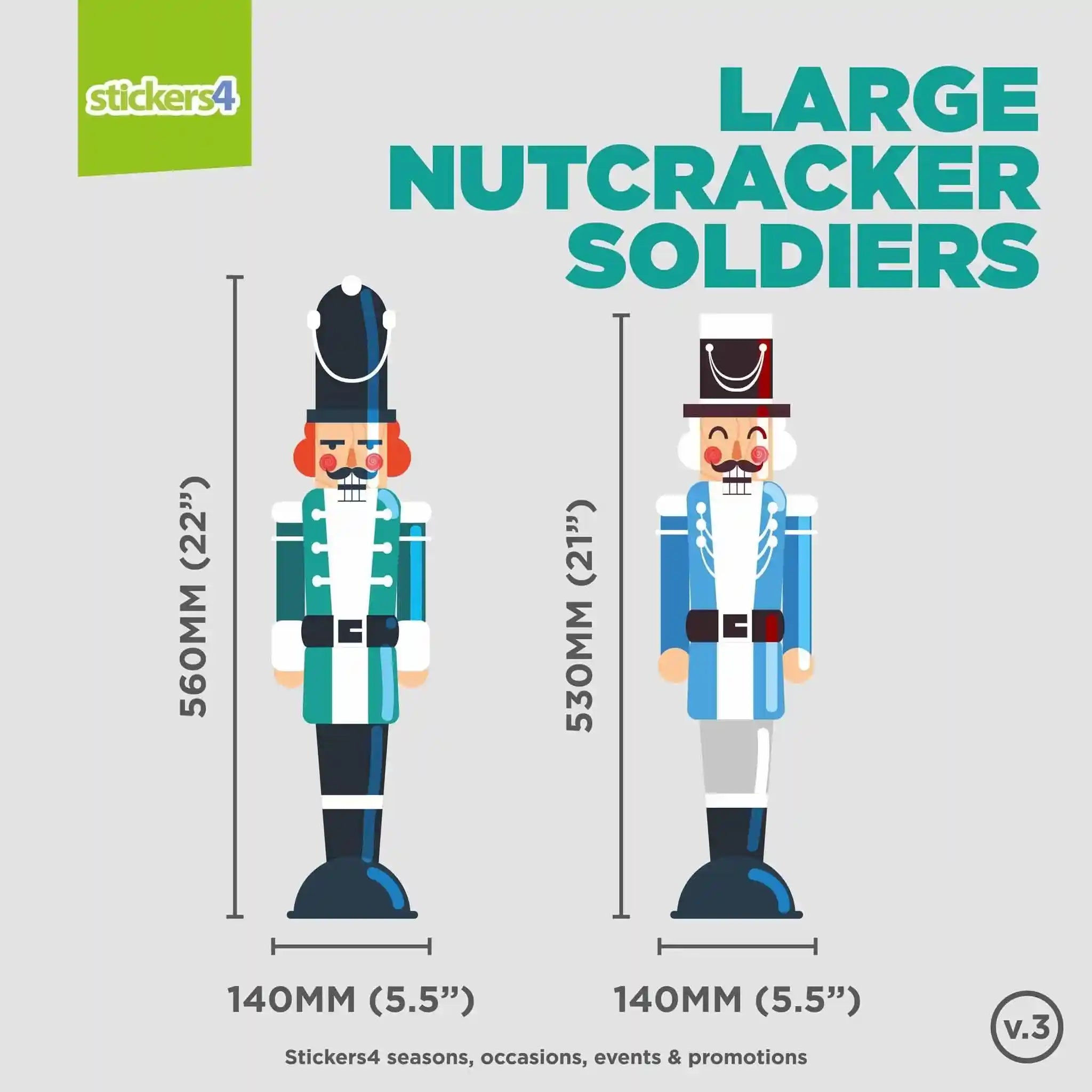 Nutcracker Soldiers Static Cling Window Sticker | Stickers4