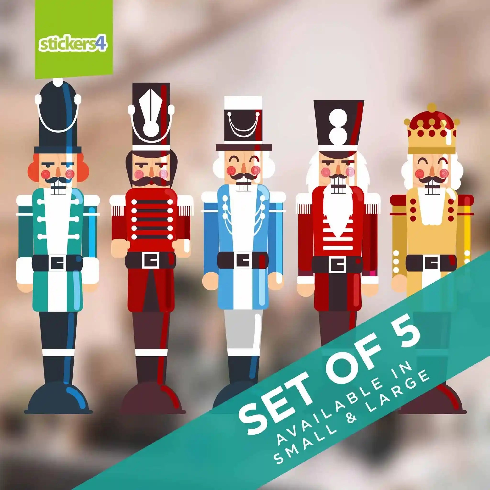 Nutcracker Soldiers Static Cling Window Sticker | Stickers4