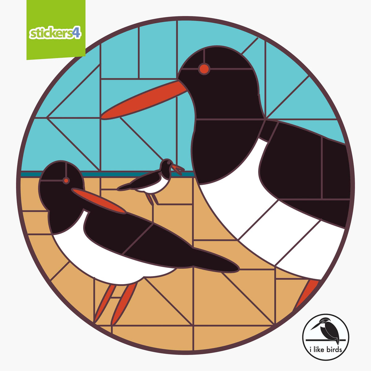 I Like Birds - Oystercatcher Suncatcher Window Sticker
