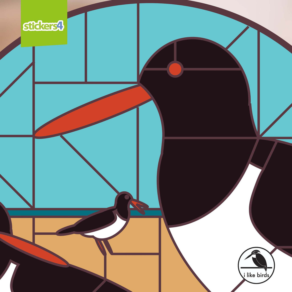 I Like Birds - Oystercatcher Suncatcher Window Sticker