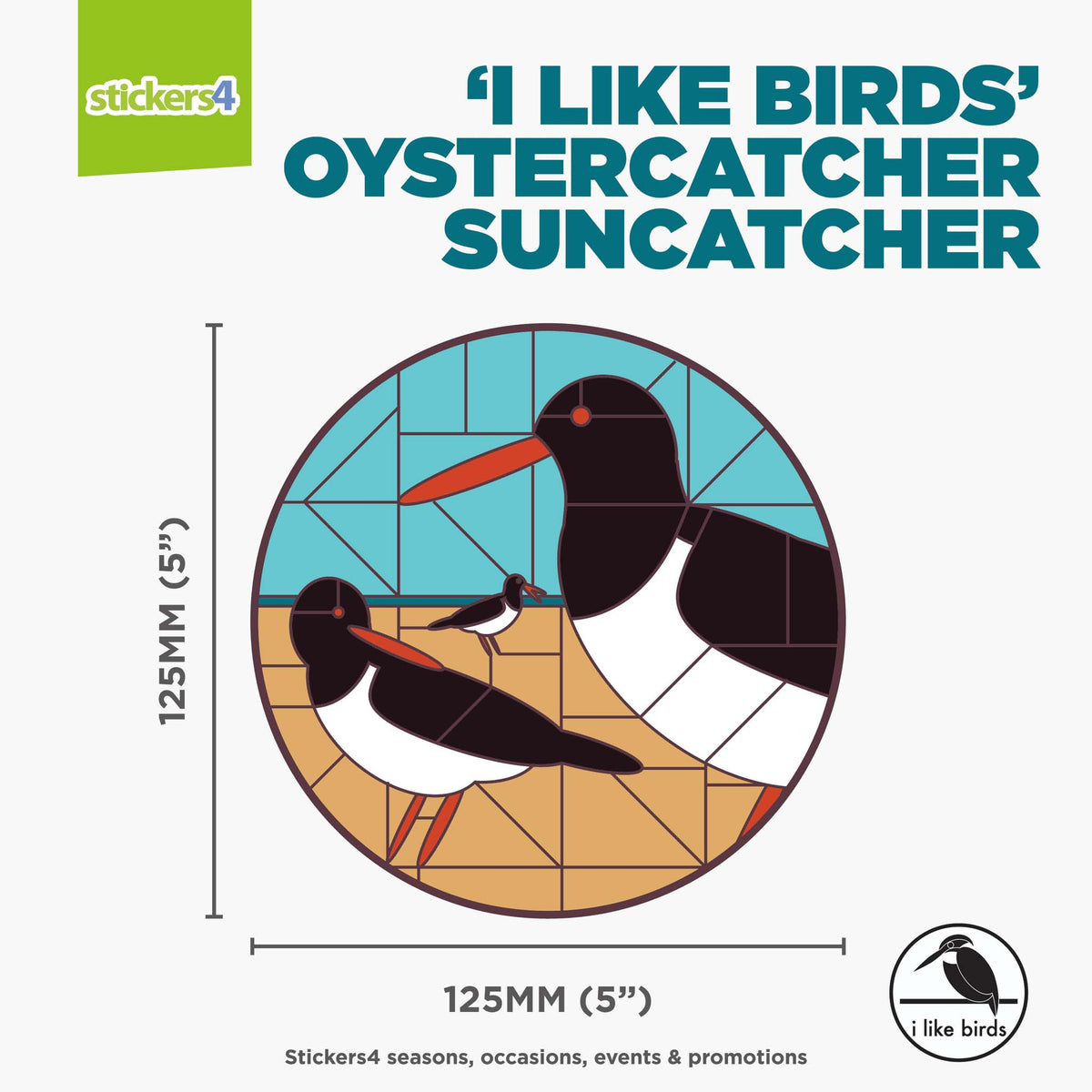 I Like Birds - Oystercatcher Suncatcher Window Sticker