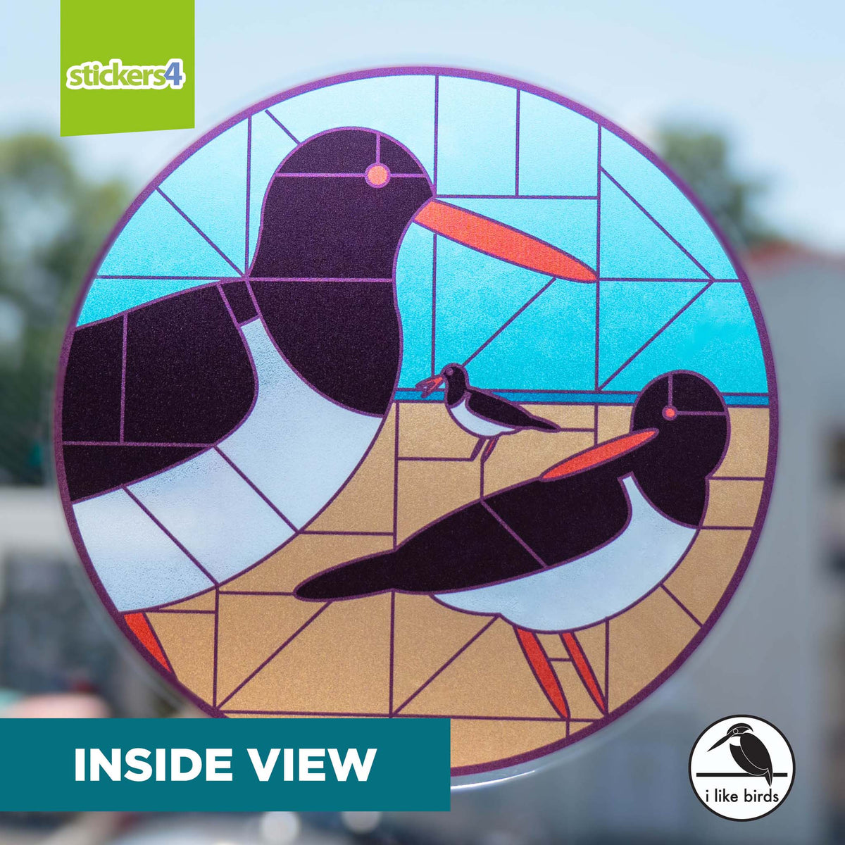 I Like Birds - Oystercatcher Suncatcher Window Sticker