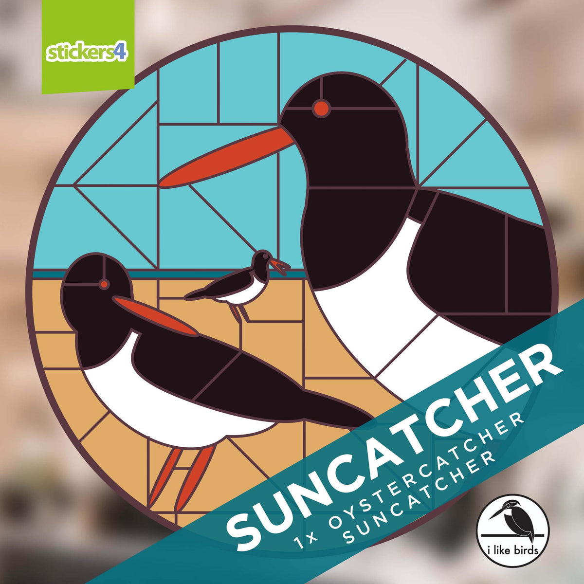 I Like Birds - Oystercatcher Suncatcher Window Sticker