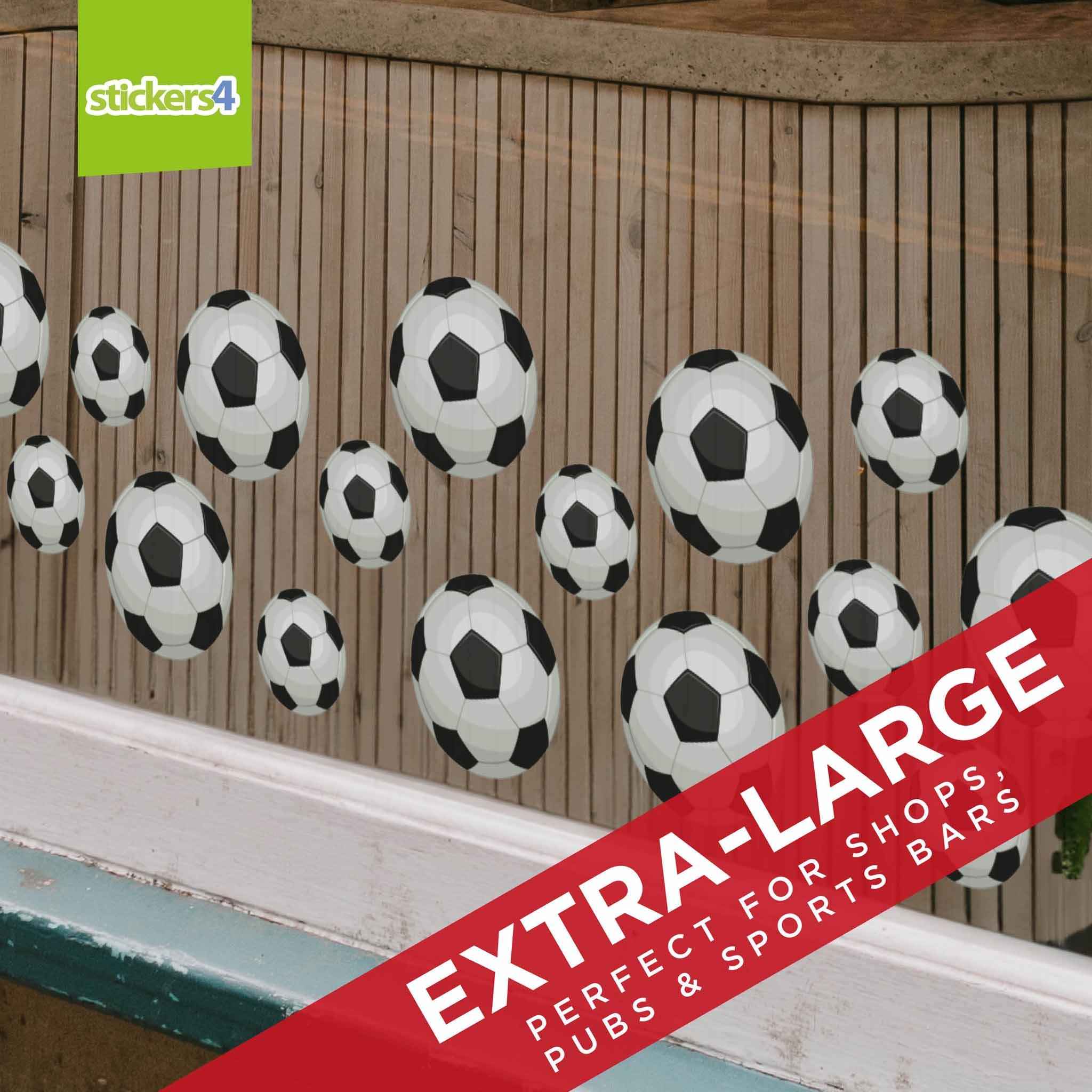 Fensport Window Sticker Pack of 16 Football Window Stickers | Sporting Events