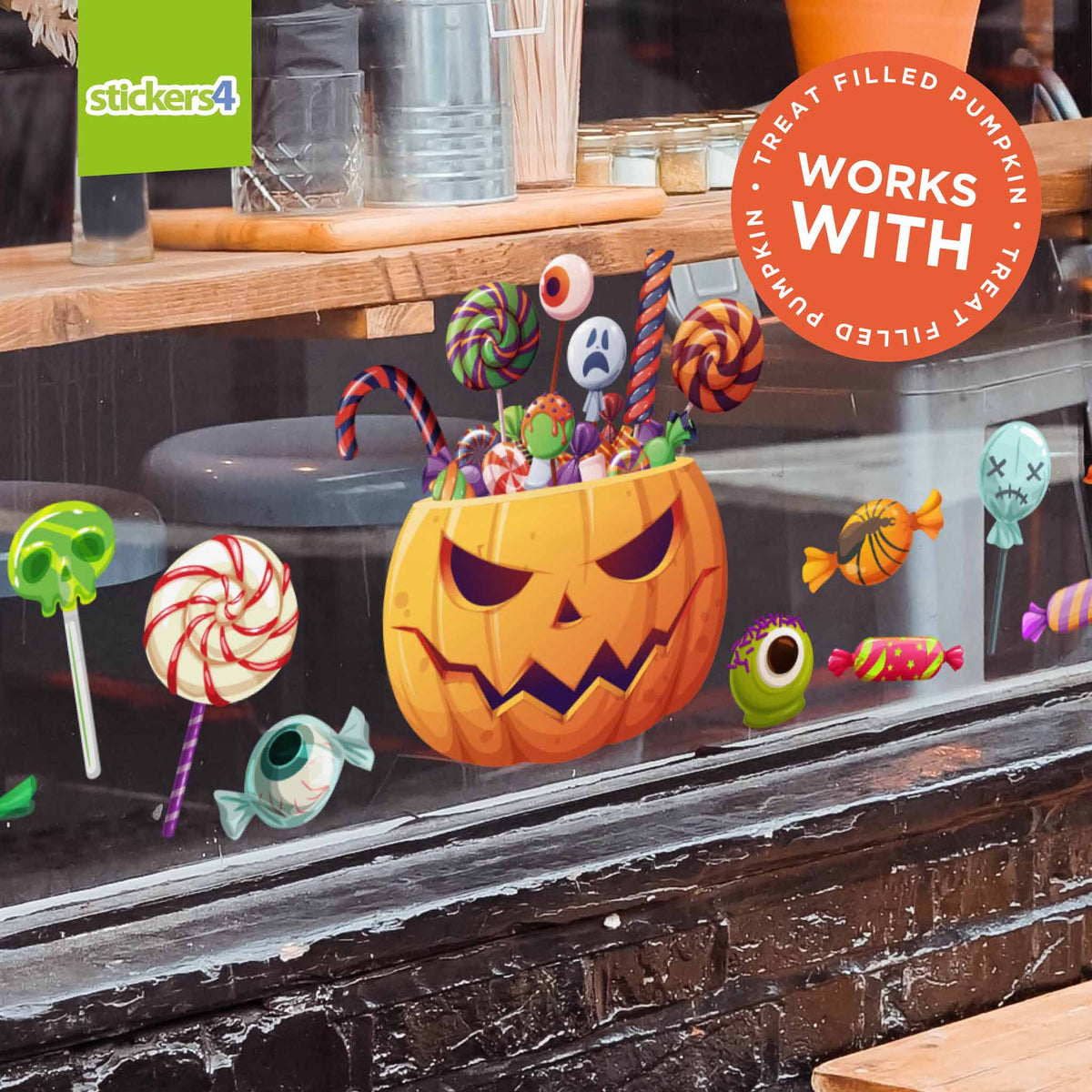 Halloween Sweets and Treats Window Stickers