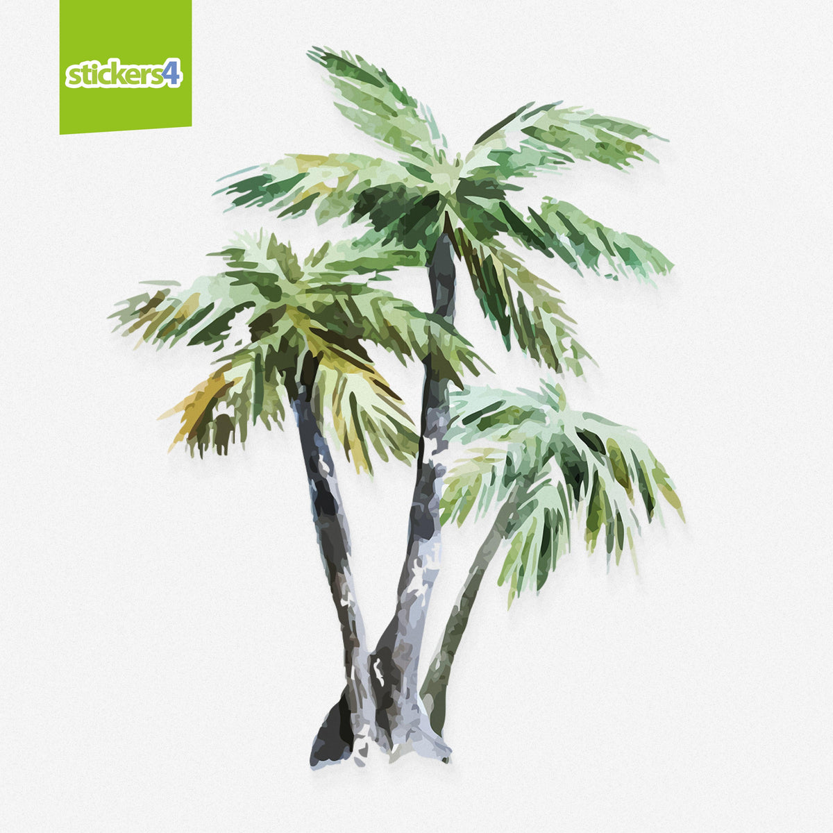 Watercolour Palm Tree Window Sticker Corners Summer Window Display