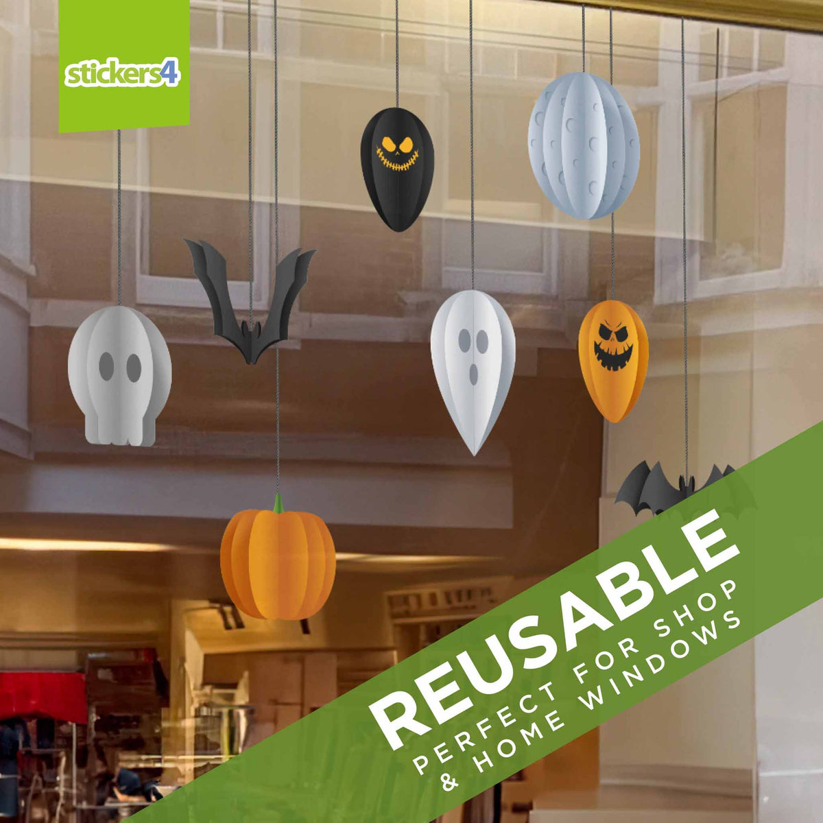 Paper-Style Hanging Halloween Decoration Window Sticker