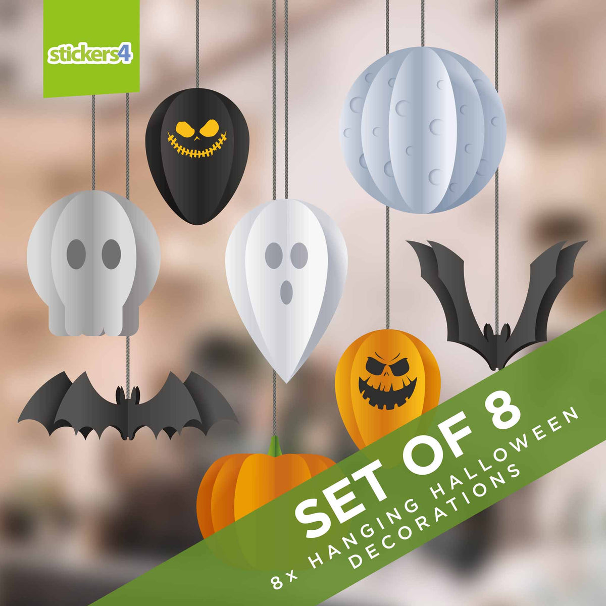 Paper-Style Hanging Halloween Decoration Window Sticker