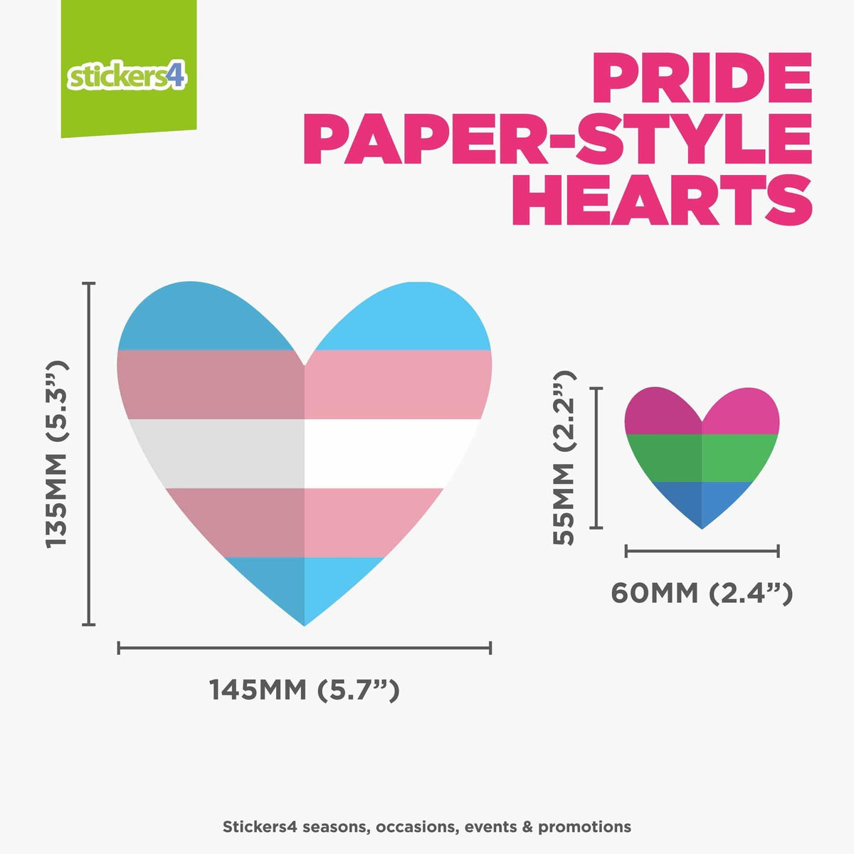 Paper-Style Pride Heart Window Stickers Pride Window Displays