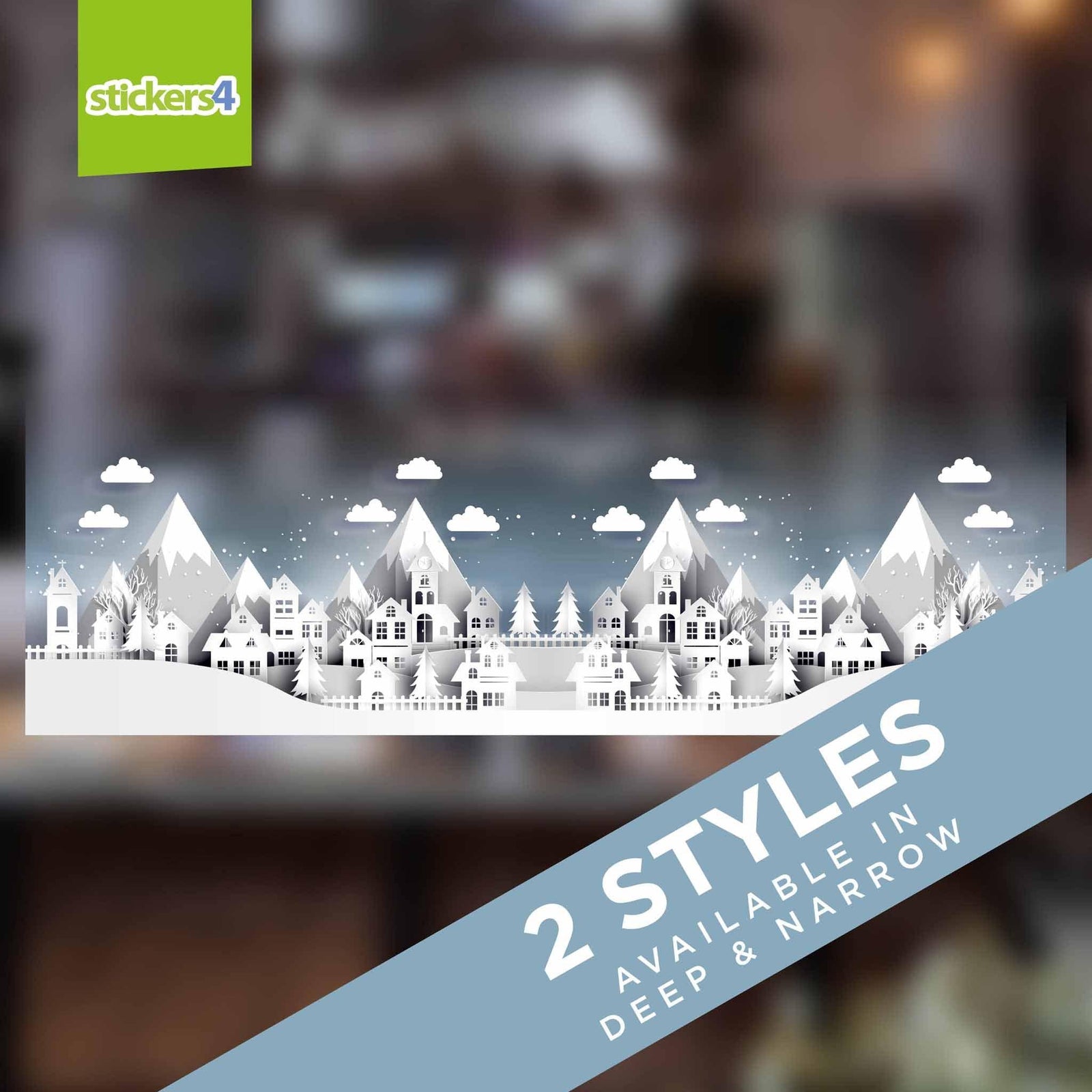Papercut Town Christmas Border Window Cling Christmas Window Display