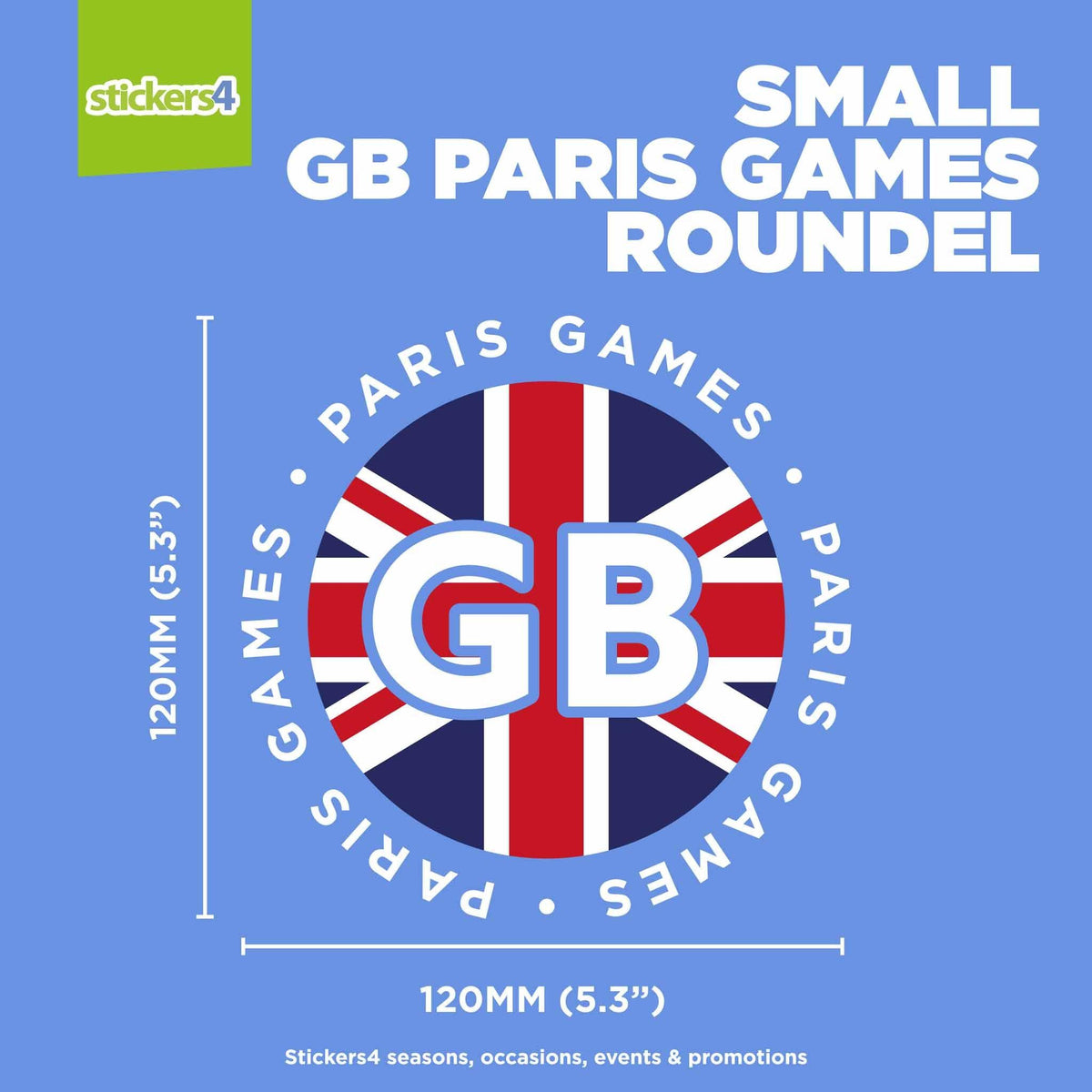 Paris Game GB Flag Roundel Window Sticker Events