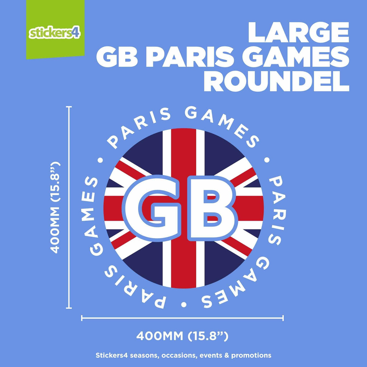 Paris Game GB Flag Roundel Window Sticker Events