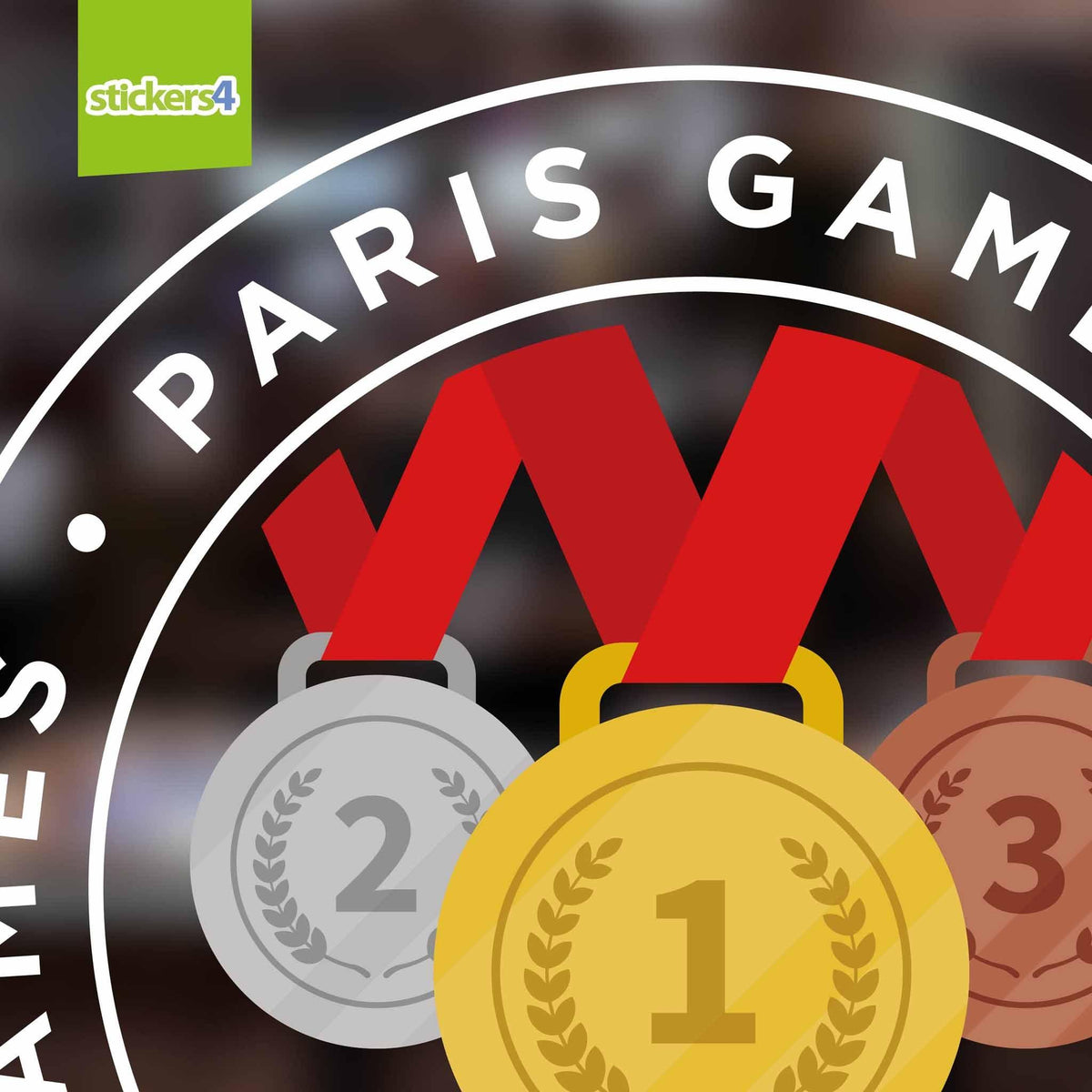 Paris Games Medal Roundel Window Sticker Events