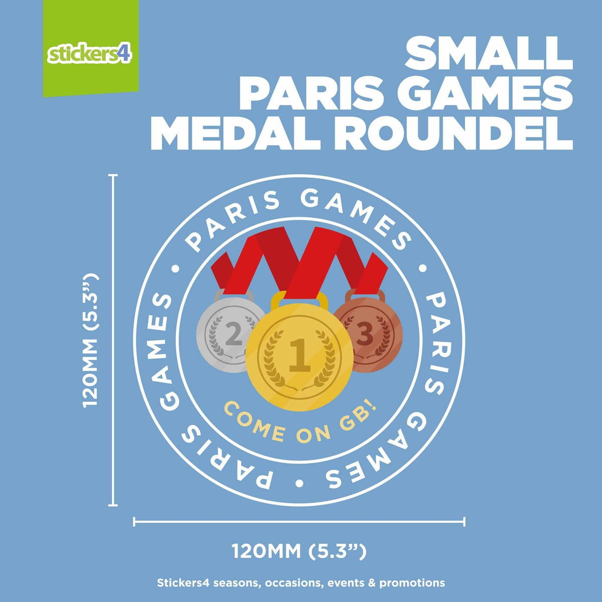 Paris Games Medal Roundel Window Sticker Events