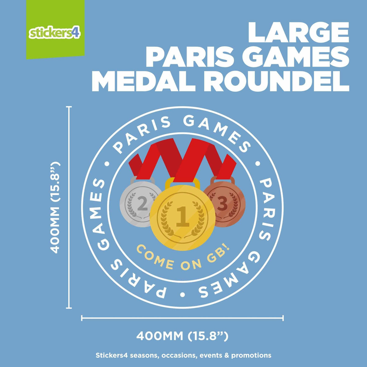 Paris Games Medal Roundel Window Sticker Events