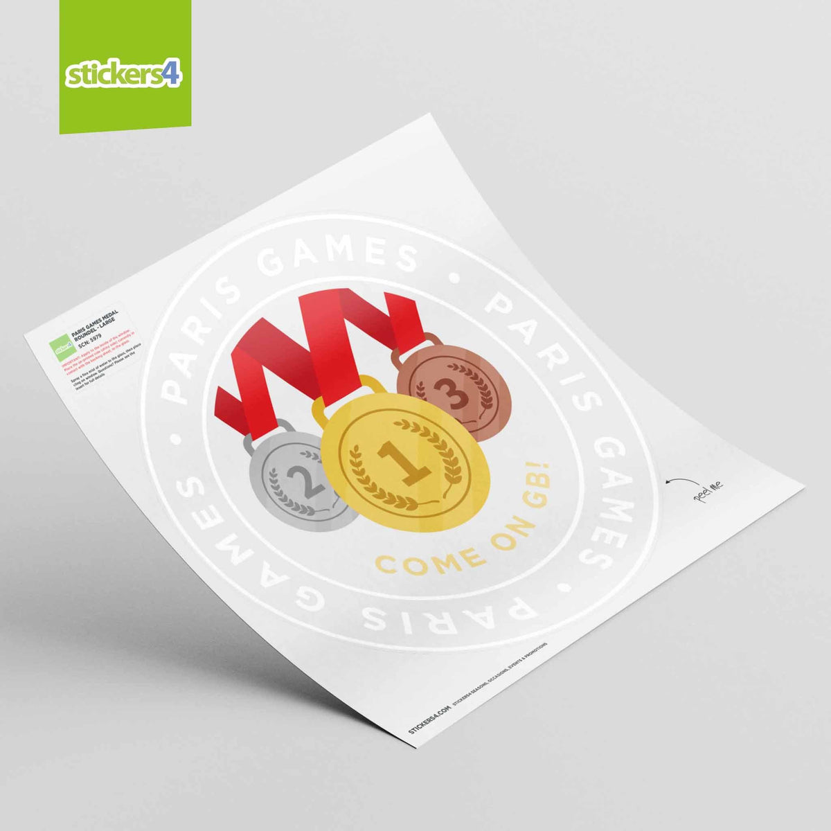 Paris Games Medal Roundel Window Sticker Events