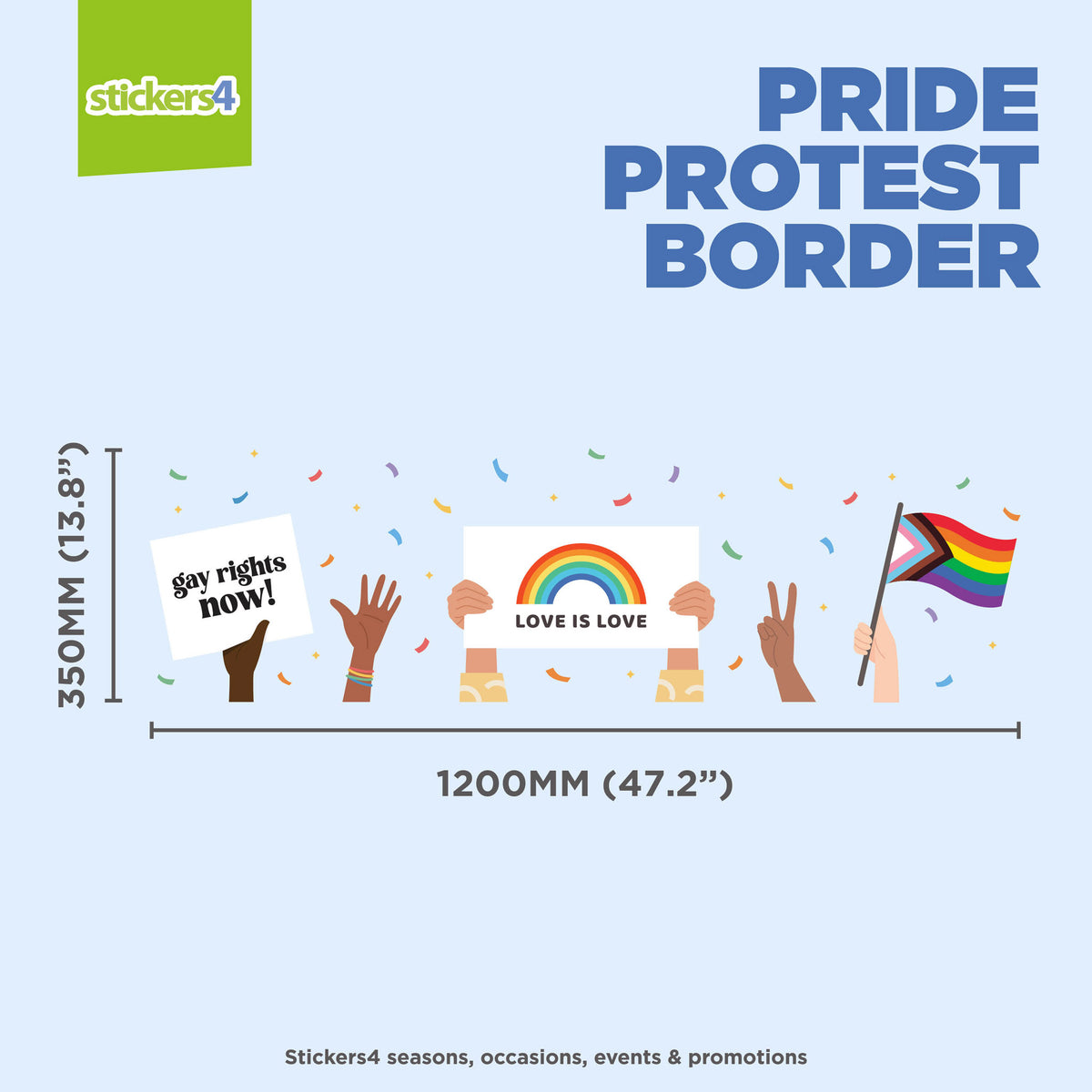 Peaceful Protest Border Window Sticker