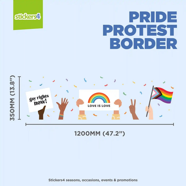 Peaceful Protest Border Window Sticker | Pride Window Display