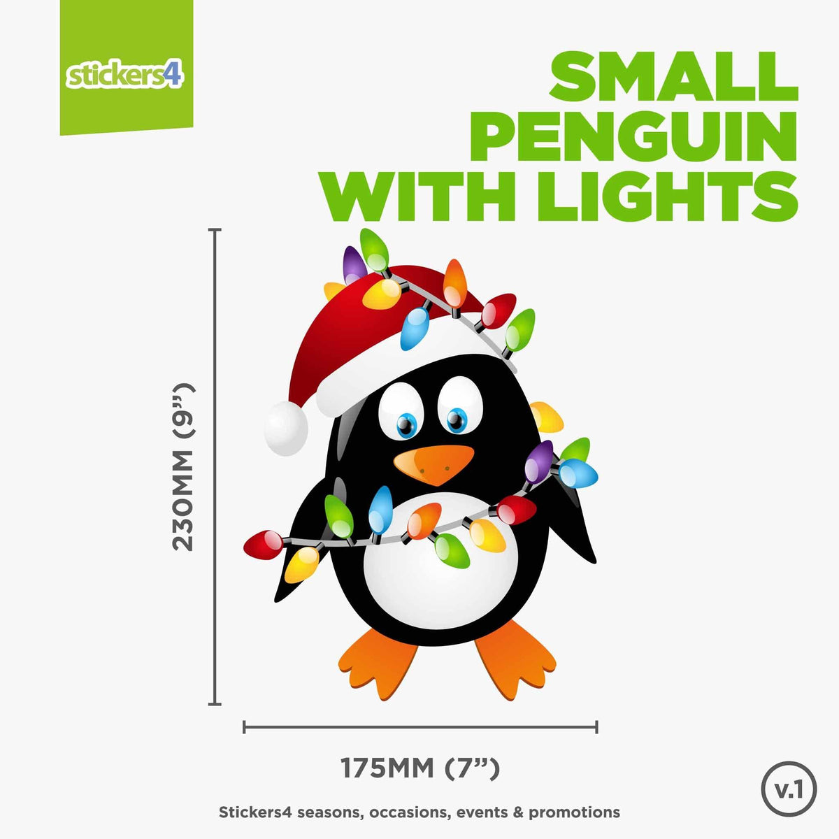 Penguin With Lights Christmas Window Cling Christmas Window Display