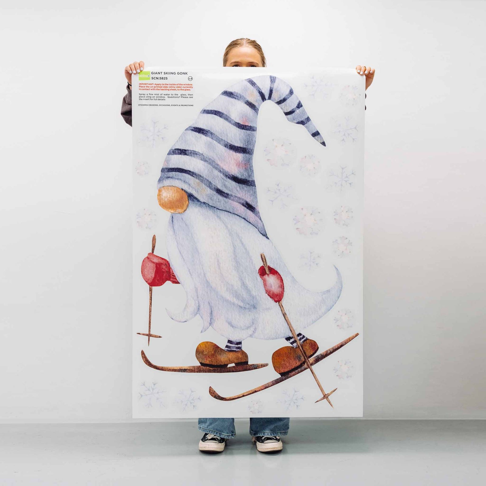 giant gonk window sticker for retail shop window displays