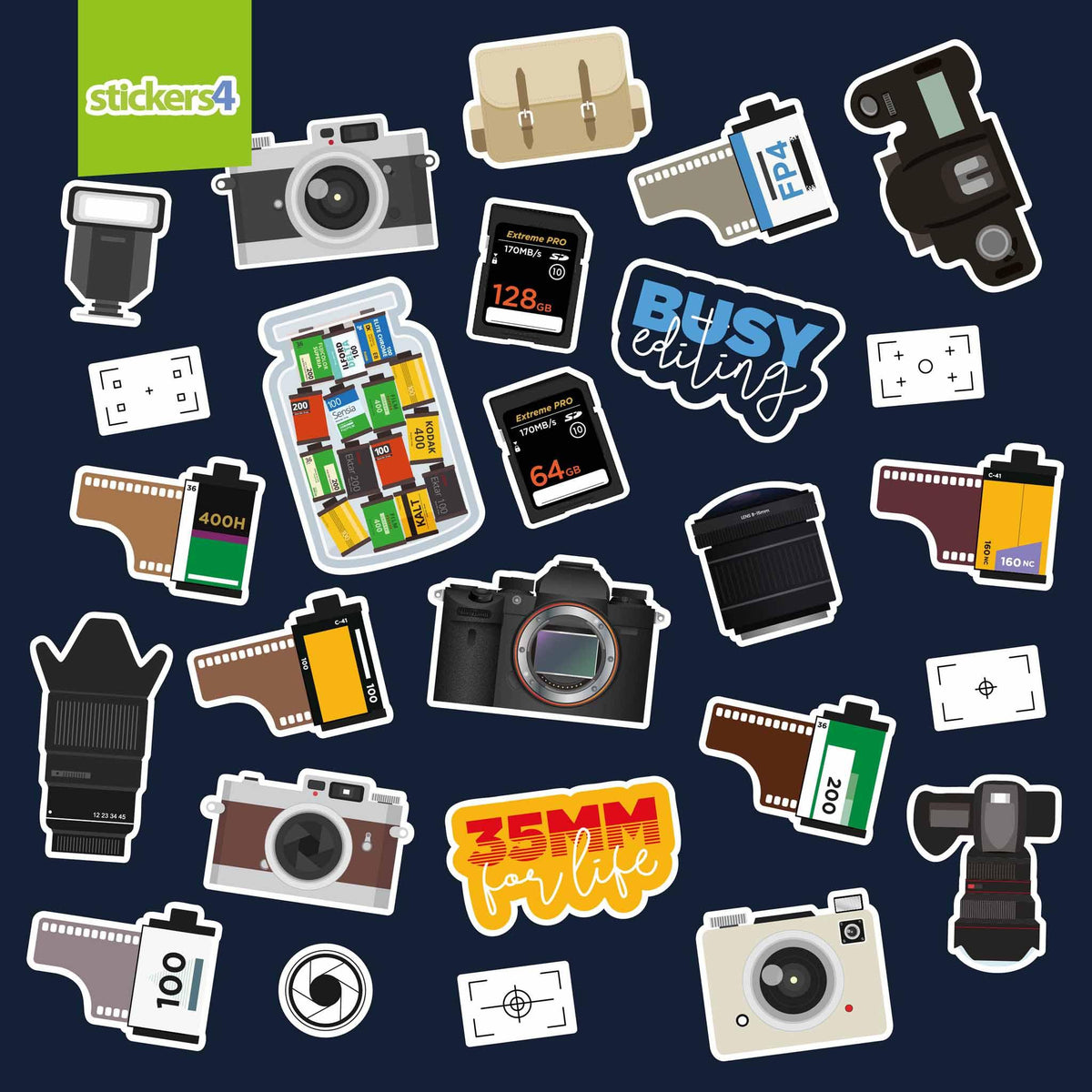 Photography Laptop Stickers  |  26 Stickers  |  Perfect Gift for Photographers