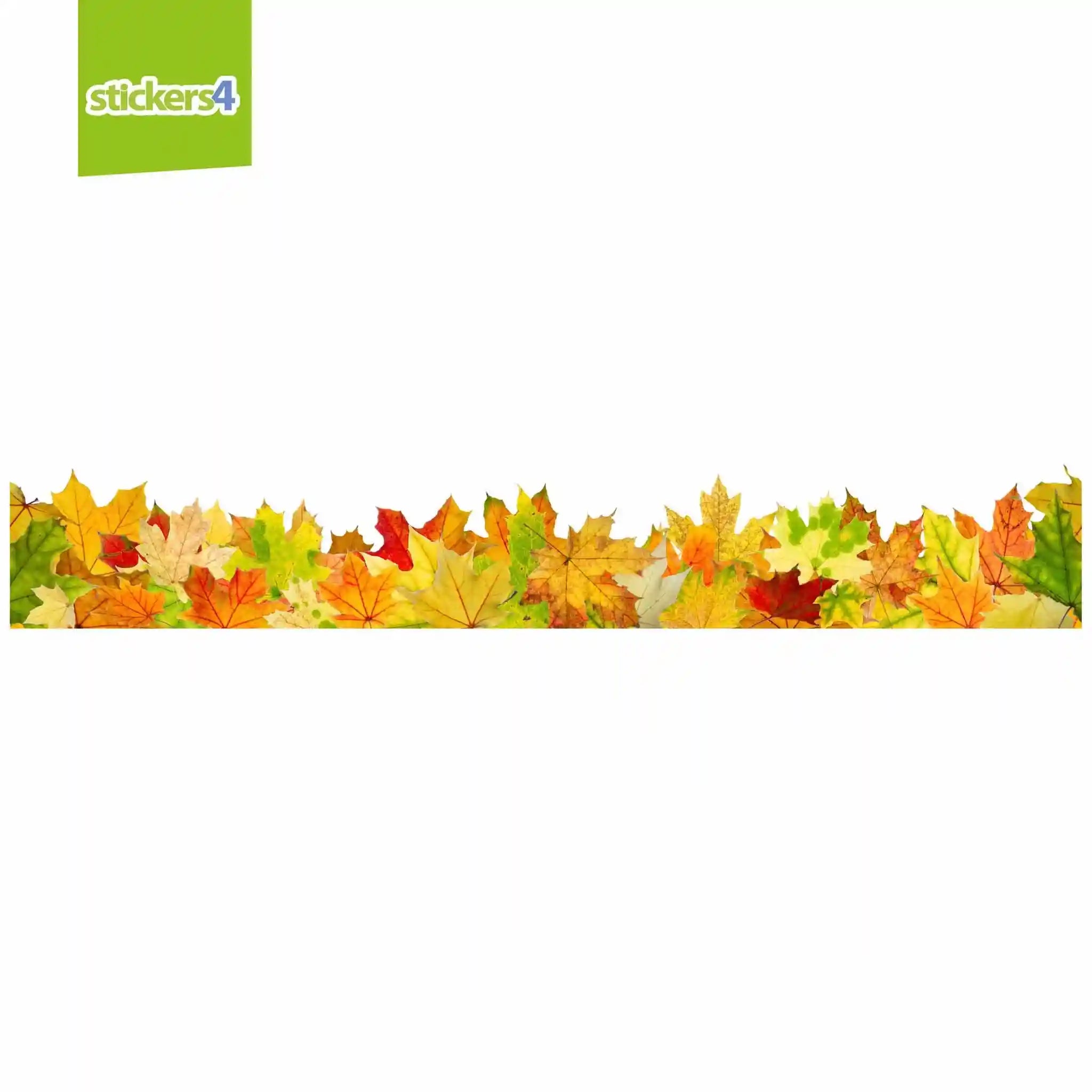 Photorealistic Autumn Leaves Border Window Cling Sticker