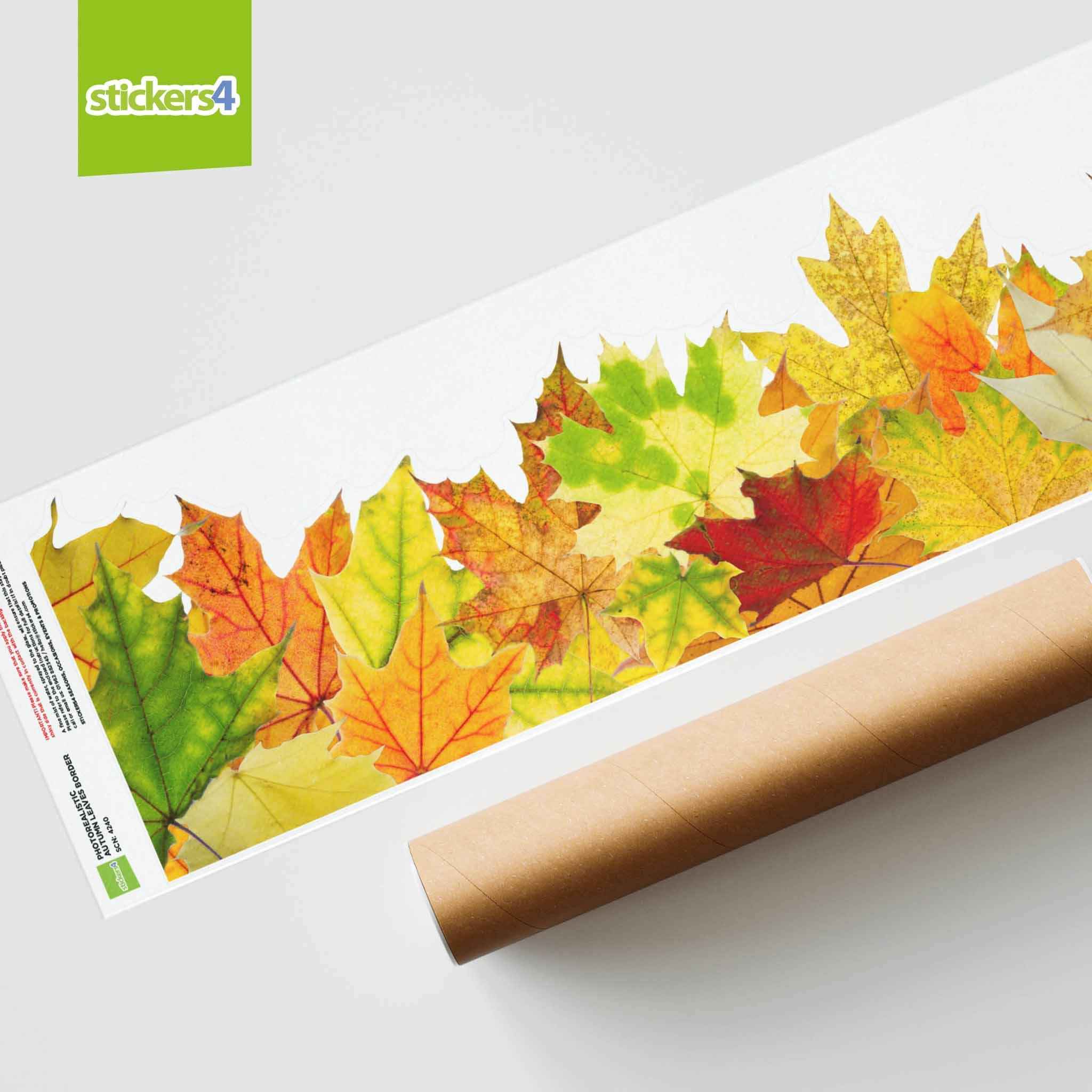 Photorealistic Autumn Leaves Border Window Cling Sticker