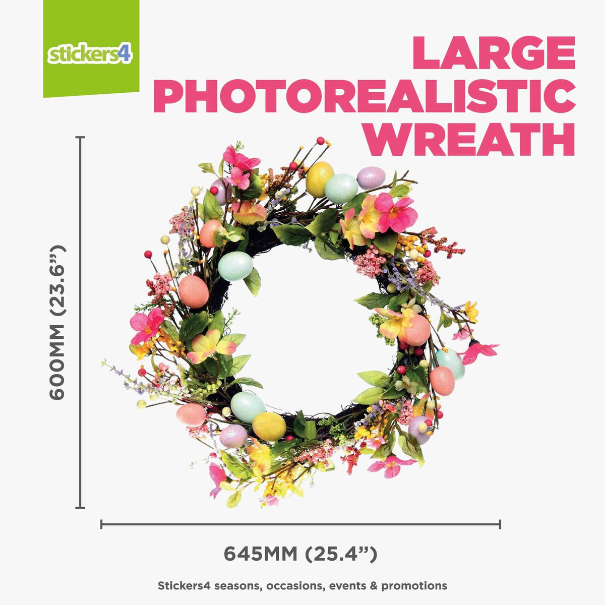 Photorealistic Easter Wreath Window Cling