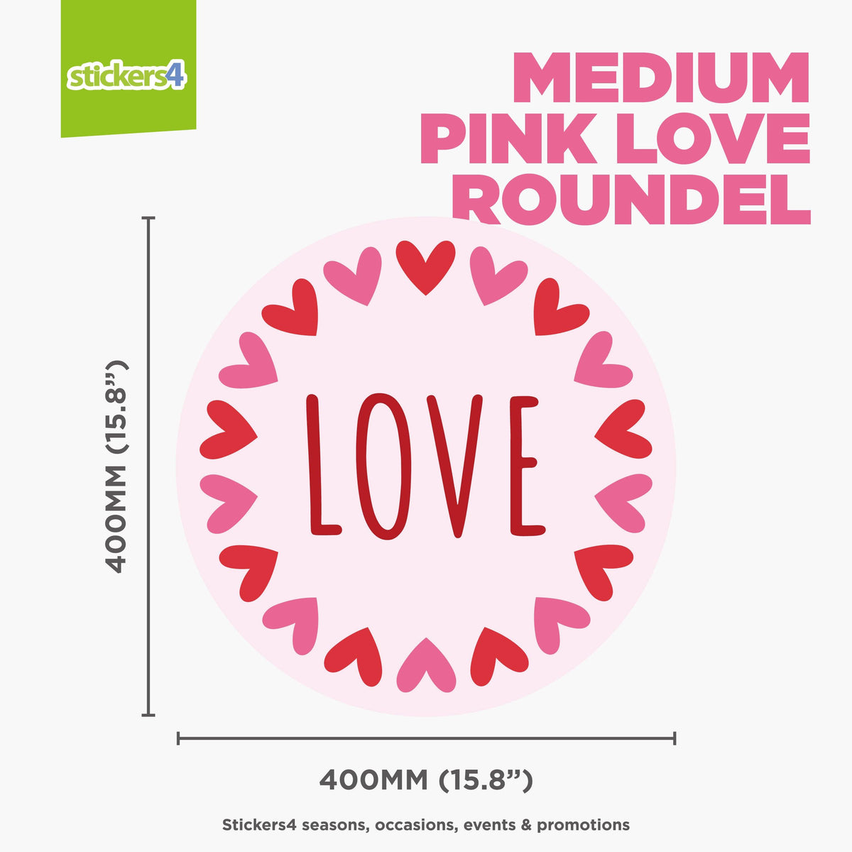 Pink Love Roundel Window Sticker