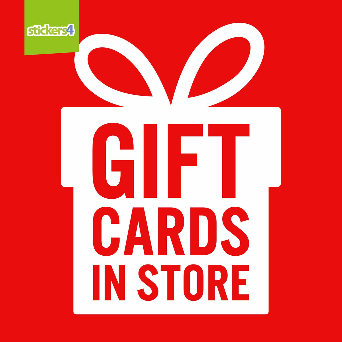 Present Gift Cards In Store Window Sticker